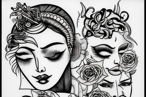the scales of justice with beautiful woman tattoo idea