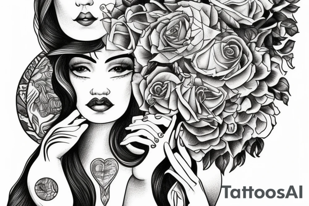 the scales of justice with a beautiful woman tattoo idea