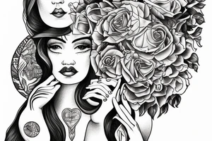 the scales of justice with a beautiful woman tattoo idea