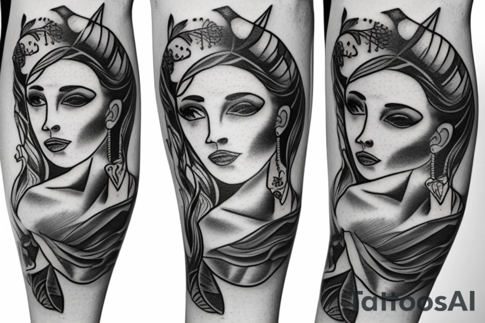 the scales of justice with a beautiful woman tattoo idea