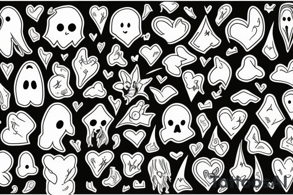A ghost in hearts tattoo idea