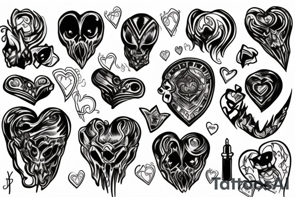 A ghost in hearts tattoo idea