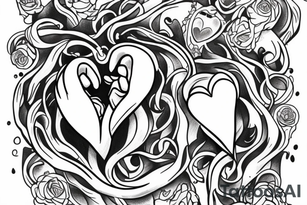A ghost holding his heart in his hands tattoo idea