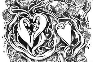 A ghost holding his heart in his hands tattoo idea