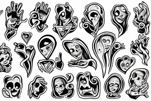 A ghost holding his heart in his hands tattoo idea