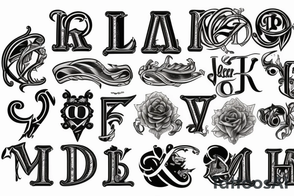 Initials "MQL" tattoo idea