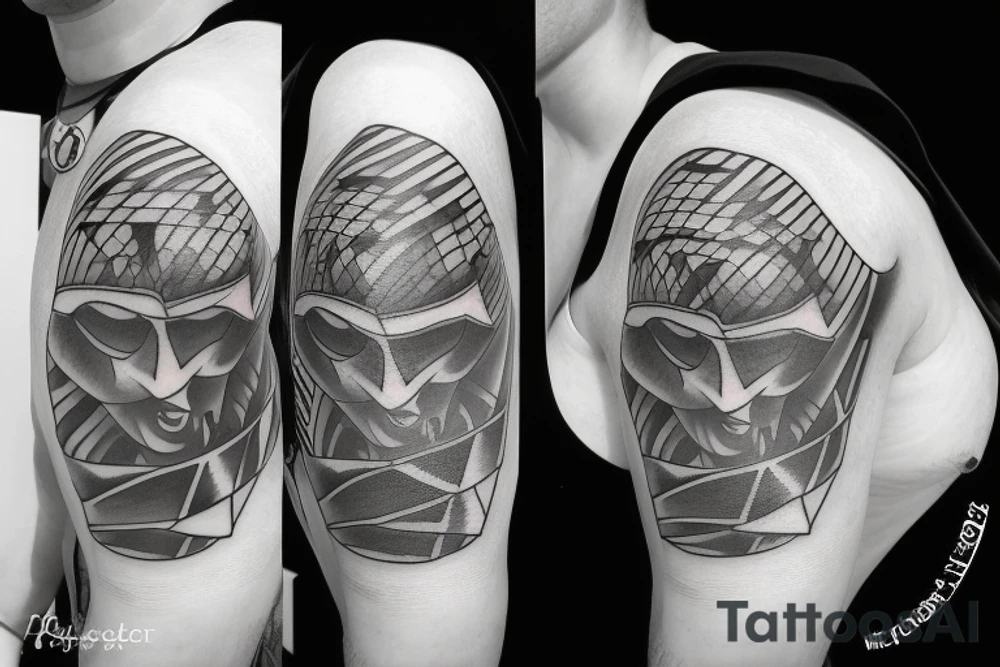 3 blades pointing same point tattoo idea