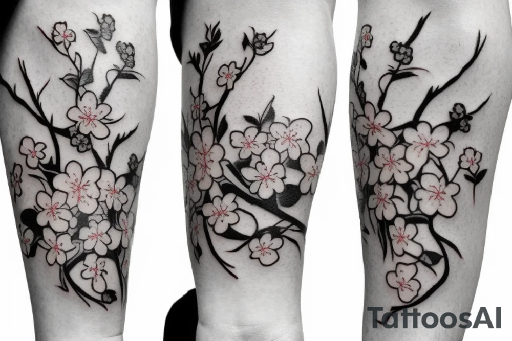 Cherry blossom vine wrapping around my arm tattoo idea