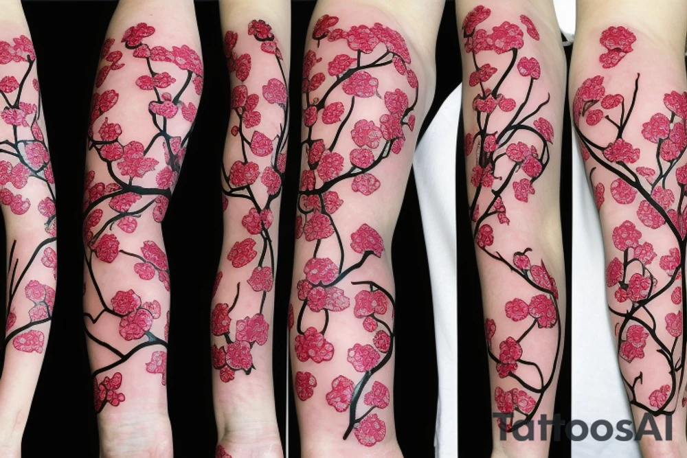 Cherry blossom vine wrapping around my arm tattoo idea