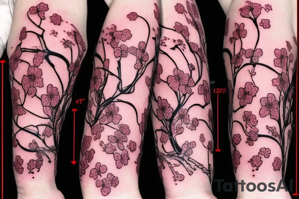 Cherry blossom vine wrapping around my arm tattoo idea