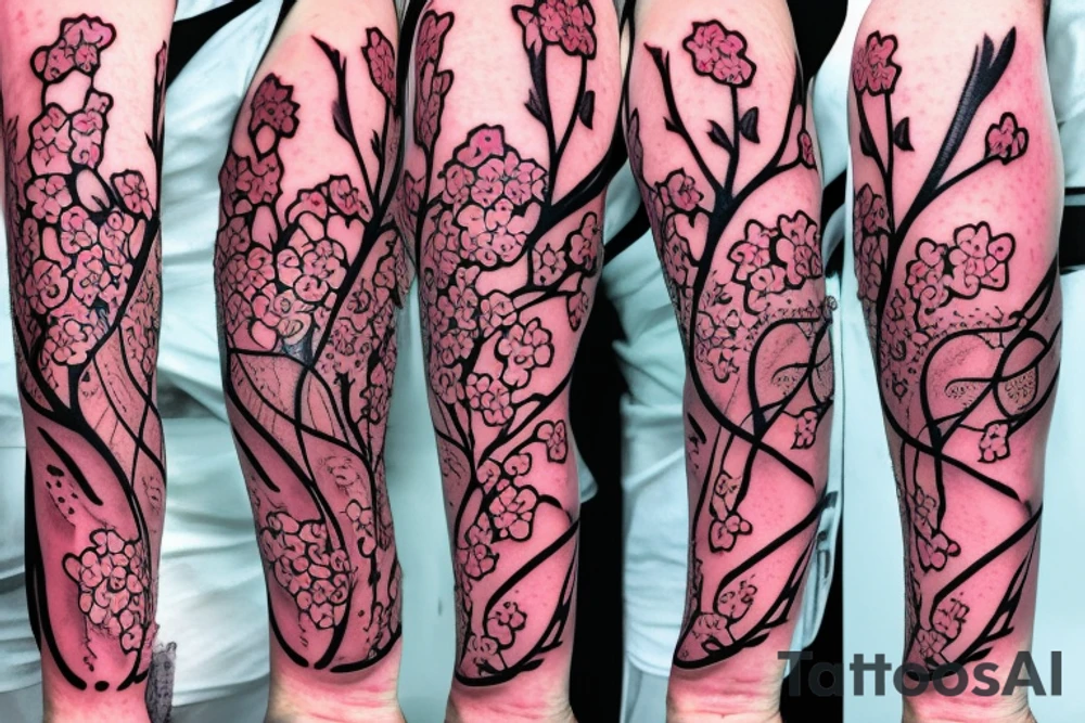 Cherry blossom vine wrapping around my arm tattoo idea