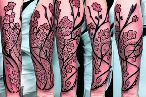 Cherry blossom vine wrapping around my arm tattoo idea