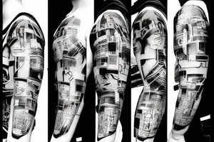 cyberpunk, illustrative, abstract tattoo idea