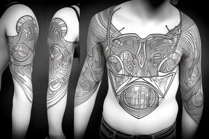cyberpunk, illustrative, abstract tattoo idea