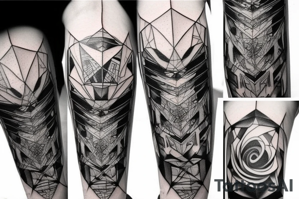 cyberpunk, illustrative, abstract tattoo idea
