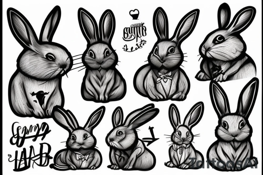 gangster rabbit tattoo idea