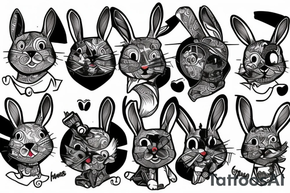gangster rabbit tattoo idea