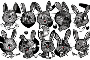 gangster rabbit tattoo idea