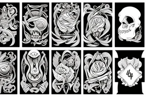 Japoński smok z fioletowymi kwiatami tattoo idea