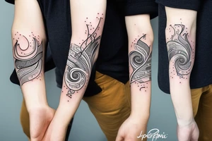 Japoński smok z fioletowymi kwiatami tattoo idea