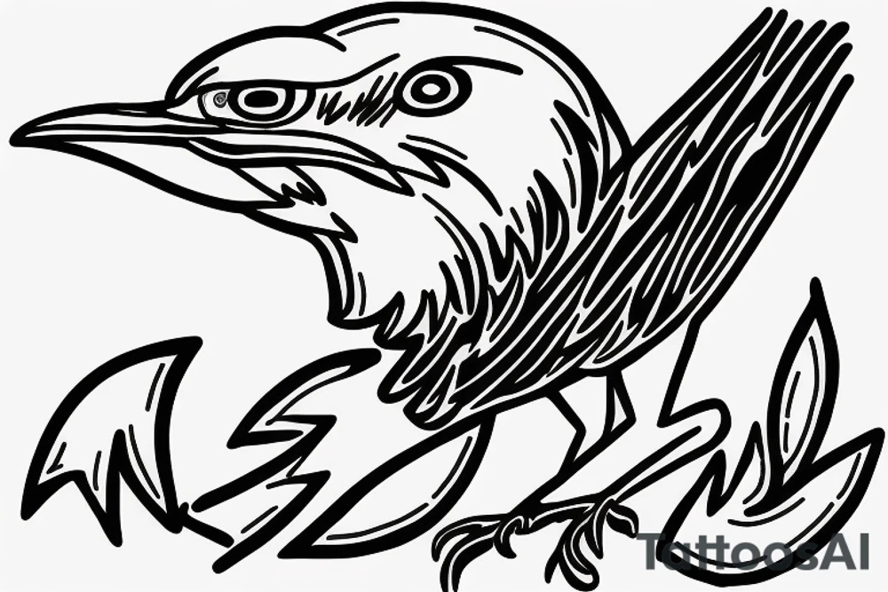 Fine line roadrunner running tattoo idea
