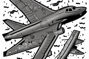 side view of a boeing 727 tail with a thunderstorm in the back ground tattoo idea