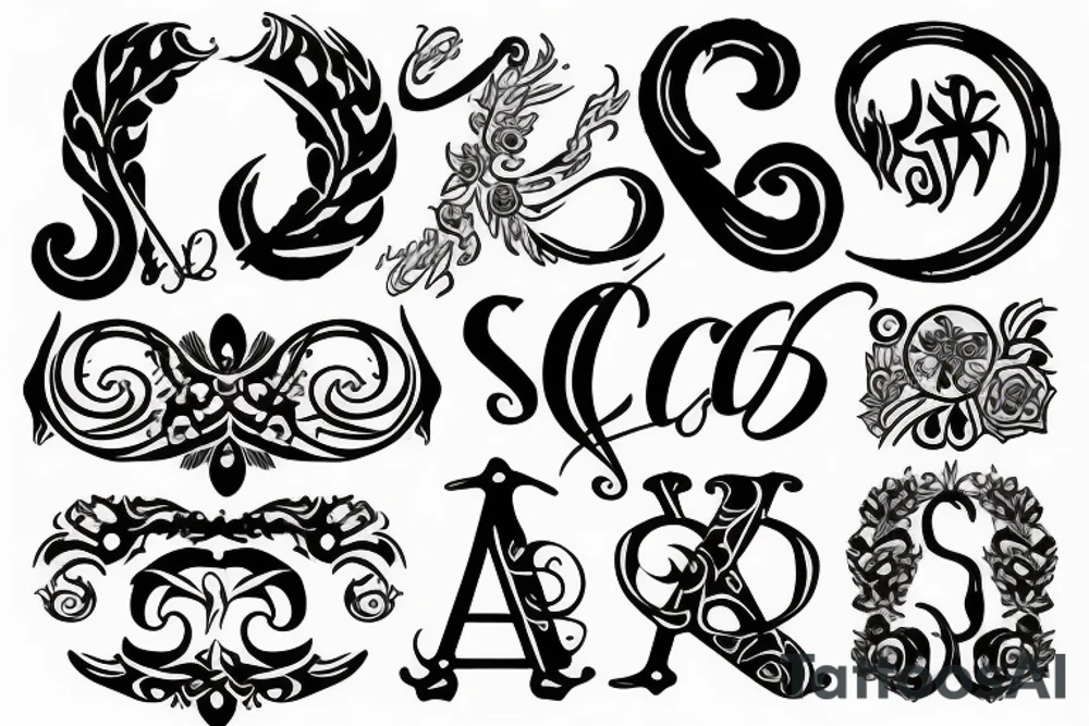 Letters S & P connected tattoo idea