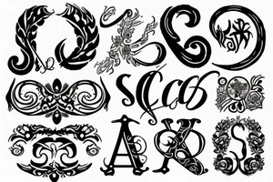 Letters S & P connected tattoo idea