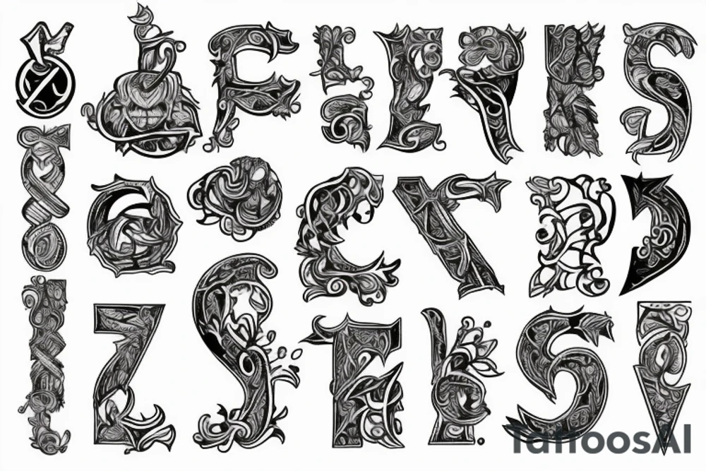Letters S & P connected tattoo idea