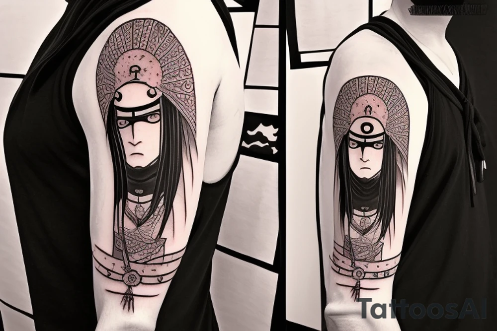 itachi uchiha con traje ambu y ojo de shizui tattoo idea