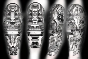 Futuristic robot artificial intelligence brain karma tattoo idea