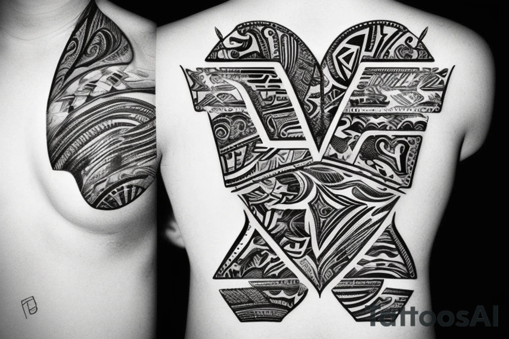 letters T S K broken skin as background tattoo idea