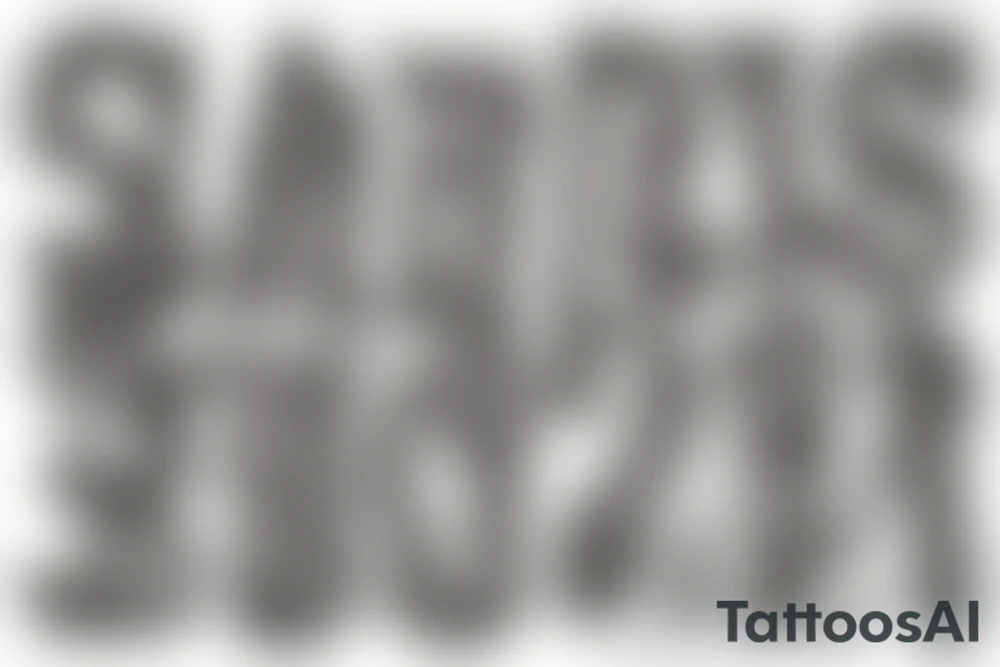letters T S K broken skin as background tattoo idea