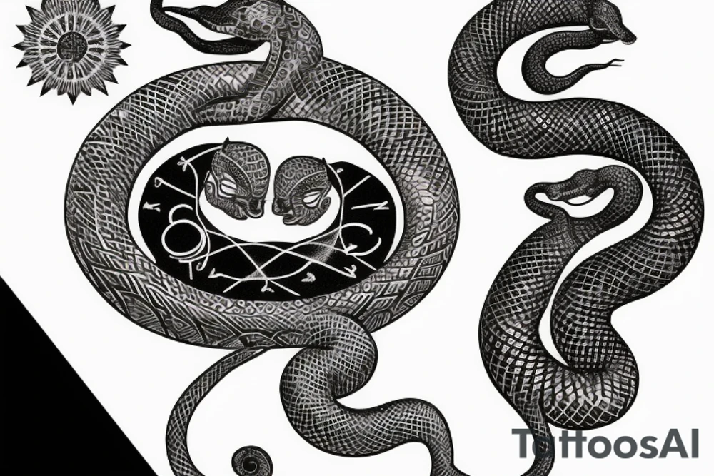 Astrology sparkle snake love confidence tattoo idea