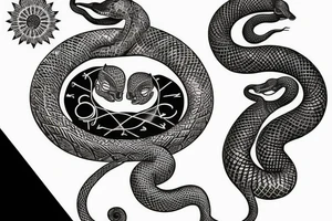 Astrology sparkle snake love confidence tattoo idea