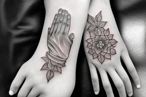 Hand holding a book tattoo idea