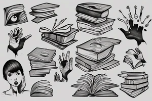 Hand holding a book tattoo idea