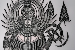 Trishul with Sanskrit words on it tattoo idea