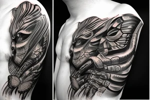 butterfly, giger style tattoo idea