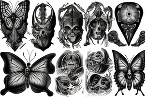 butterfly, giger style tattoo idea