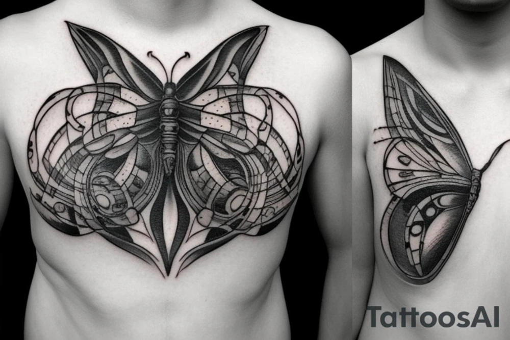 butterfly, giger style tattoo idea