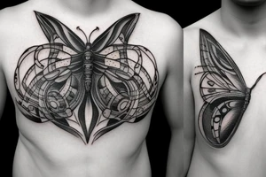 butterfly, giger style tattoo idea