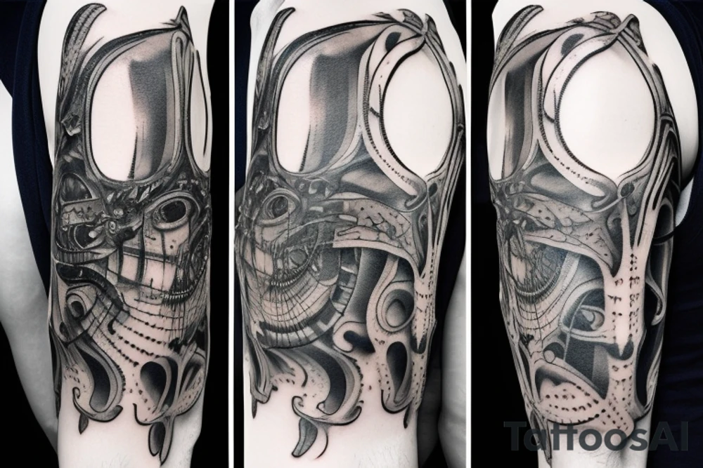 butterfly, giger style tattoo idea