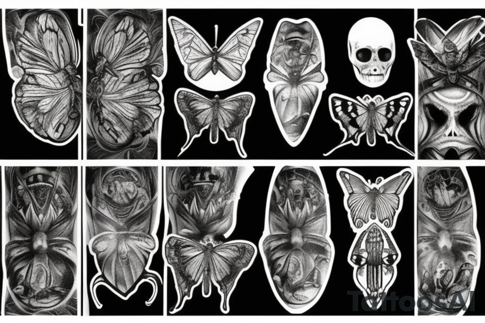 butterfly, giger style tattoo idea