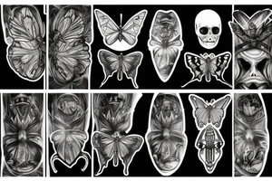 butterfly, giger style tattoo idea
