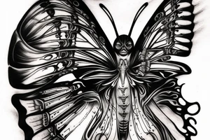 butterfly, giger style tattoo idea