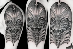 butterfly, giger style tattoo idea