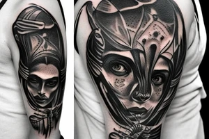 butterfly, giger style tattoo idea