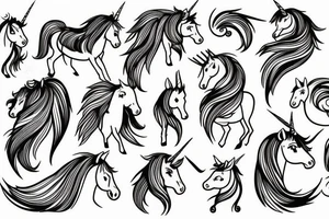 Unicorn and wizard tattoo idea