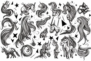 Unicorn and wizard tattoo idea
